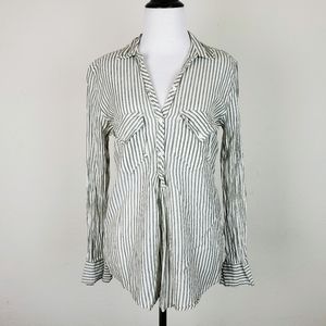 Laurence Dolige Blouse Shirt Striped Popover Spring Summer Boho French Designer